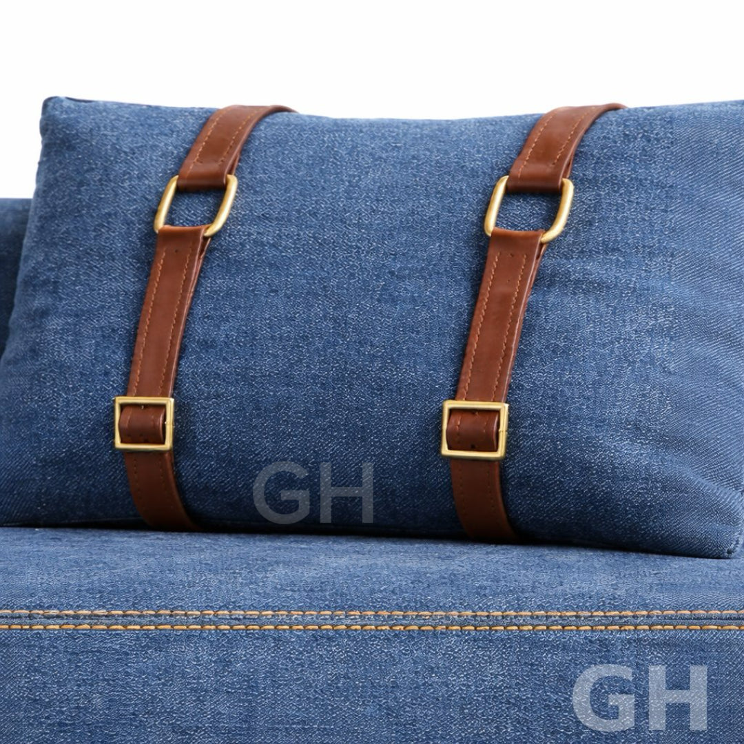 طقم كنب فاخر بلورا | تصميم دنيمي أنيق مع طاولات متكاملة – GH Glow Home